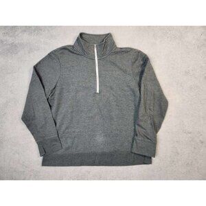 Eddie Bauer Jacket Adult Womens Large Solid Gray Quarter Zip Long Sleeve